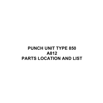 RICOH Options A812 PUNCH-UNIT-TYPE-850 Parts Catalog PDF download