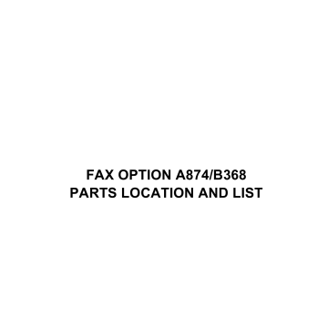RICOH Options A874 B368 FAX-OPTION Parts Catalog PDF download
