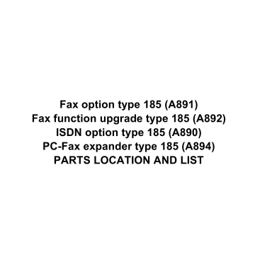RICOH Options A891 Fax-option-type-185 Parts Catalog PDF download
