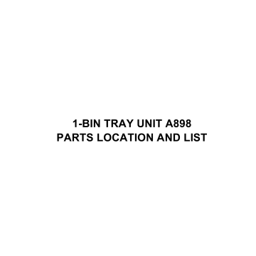 RICOH Options A898 1-BIN-TRAY-UNIT Parts Catalog PDF download