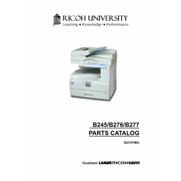 RICOH Options B245 B276 B277 Parts Catalog PDF download