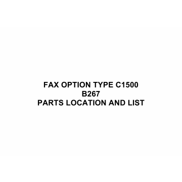 RICOH Options B267 FAX-OPTION-TYPE-C1500 Parts Catalog PDF download