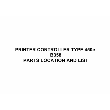 RICOH Options B358 PRINTER-CONTROLLER-TYPE-450e Parts Catalog PDF download
