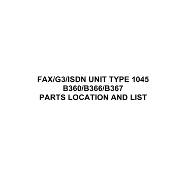 RICOH Options B360 B366 B367 FAX-G3-ISDN-UNIT Parts Catalog PDF download