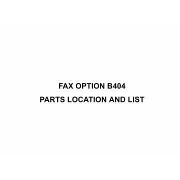RICOH Options B404 FAX-OPTION Parts Catalog PDF download
