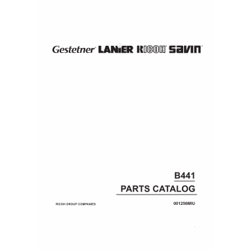 RICOH Options B441 500-SHEET-FINISHER Parts Catalog PDF download