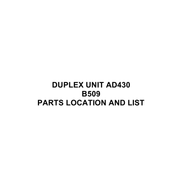 RICOH Options B509 DUPLEX-UNIT-AD430 Parts Catalog PDF download