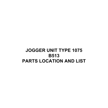 RICOH Options B513 JOGGER-UNIT-TYPE-1075 Parts Catalog PDF download