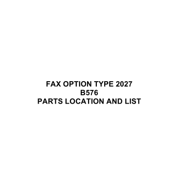 RICOH Options B576 FAX-OPTION-TYPE-2027 Parts Catalog PDF download