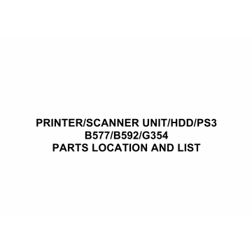 RICOH Options B577 B592 G354 PRINTER-SCANNER-UNIT-HDD-PS3 Parts Catalog PDF download