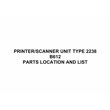 RICOH Options B612 SCANNER-UNIT-TYPE-2238 Parts Catalog PDF download