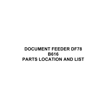 RICOH Options B616 DOCUMENT-FEEDER-DF78 Parts Catalog PDF download