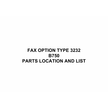 RICOH Options B750 FAX-OPTION-TYPE-3232 Parts Catalog PDF download