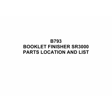 RICOH Options B793 BOOKLET-FINISHER-SR3000 Parts Catalog PDF download