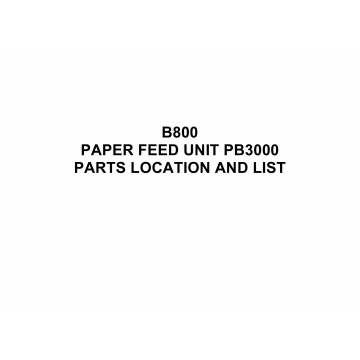 RICOH Options B800 PAPER-FEED-UNIT-PB3000 Parts Catalog PDF download