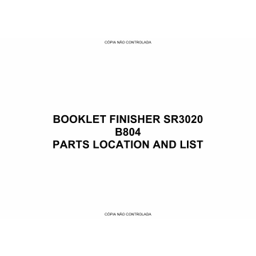 RICOH Options B804 BOOKLET-FINISHER-SR3020 Parts Catalog PDF download