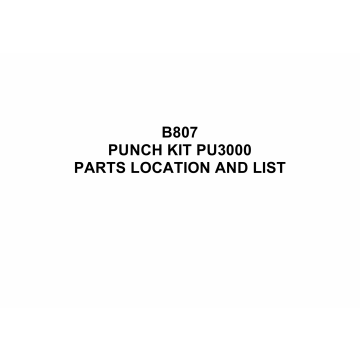 RICOH Options B807 PUNCH-KIT-PU3000 Parts Catalog PDF download
