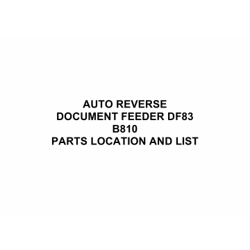 RICOH Options B810 AUTO-REVERSE-DOCUMENT-FEEDER-DF83 Parts Catalog PDF download