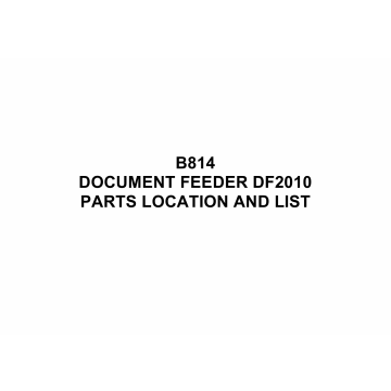 RICOH Options B814 DOCUMENT-FEEDER-DF2010 Parts Catalog PDF download