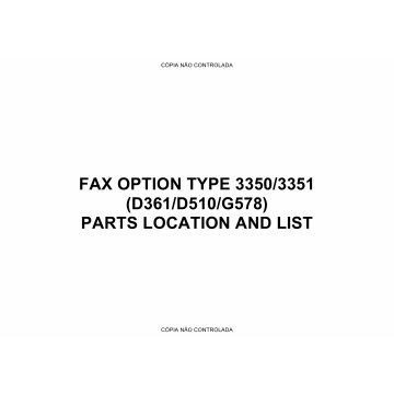 RICOH Options D361 D510 G578 FAX-OPTION-TYPE-3350-3351 Parts Catalog PDF download