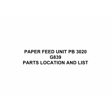 RICOH Options G839 PAPER-FEED-UNIT-PB-3020 Parts Catalog PDF download
