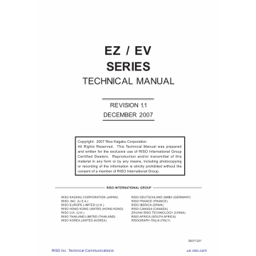 RISO EV 2560 2590 3560 3760 3790 5790 TECHNICAL Service Manual