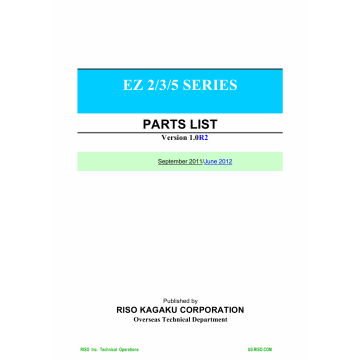 RISO EZ 200 220 300 370 390 570 590 Parts List Manual