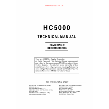 RISO HC 5000 TECHNICAL Service Manual