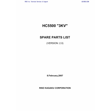 RISO HC 5500 3KV Parts List Manual