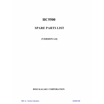 RISO HC 5500 Parts List Manual