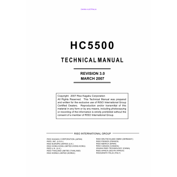 RISO HC 5500 TECHNICAL Service Manual