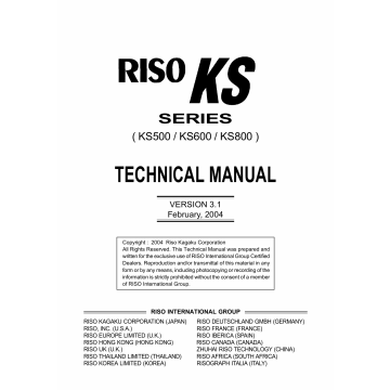 RISO KS 500 600 800 TECHNICAL Service Manual