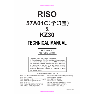 RISO KZ 30 57A01C TECHNICAL Service Manual