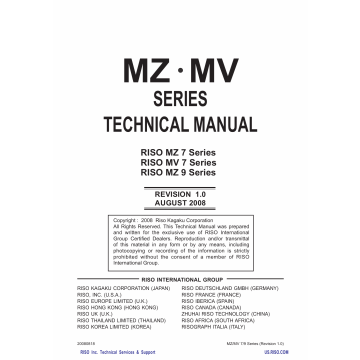 RISO MZ 770 790 970 990 MV-7690 TECHNICAL Service Manual