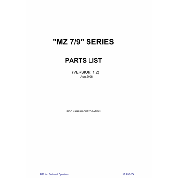 RISO MZ 770 790 MV-7690 Parts List Manual