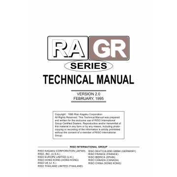 RISO RA 4200 4900 5900 GR 3750 2750 2710 1750 1700 TECHNICAL Service Manual