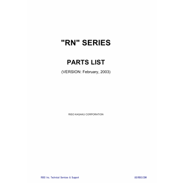 RISO RN 2000 2030 2050 2080 2100 2130 2150 2180 Parts List Manual