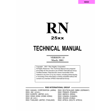RISO RN 2500 TECHNICAL Service Manual