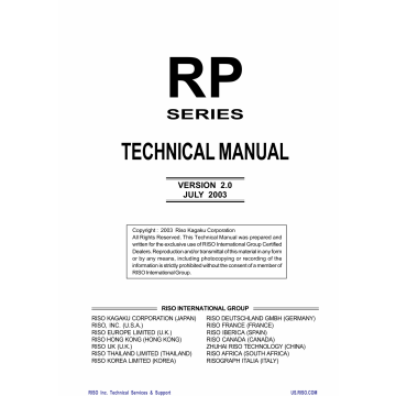 RISO RP 3100 3500 3590 3700 3790 TECHNICAL Service Manual
