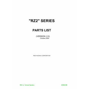 RISO RZ 200 220 230 Parts List Manual