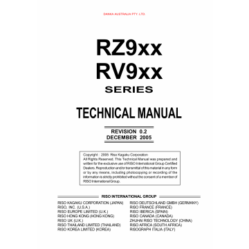 RISO RZ 990 997 970 977 970 977 RV9690 RV9698 TECHNICAL Service Manual