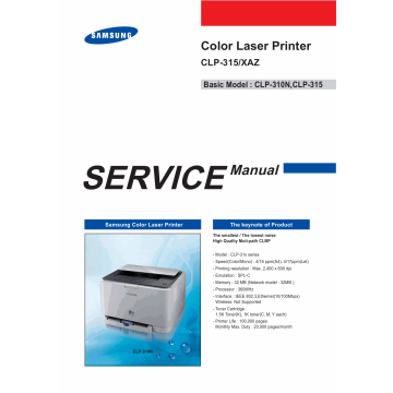 Samsung Color-Laser-Printer CLP-315 Parts and Service Manual