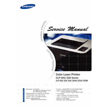 Samsung Color-Laser-Printer CLP-320 325 326 320N 321N 325W Parts and Service Manual
