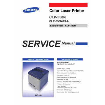 Samsung Color-Laser-Printer CLP-350N Parts and Service Manual