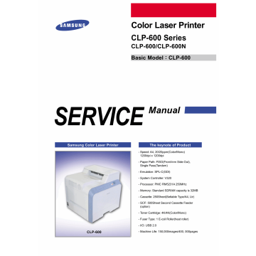Samsung Color-Laser-Printer CLP-600 600N Parts and Service Manual