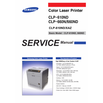 Samsung Color-Laser-Printer CLP-610ND 660N 660ND Parts and Service Manual
