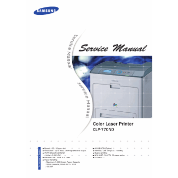 Samsung Color-Laser-Printer CLP-770ND Parts and Service Manual