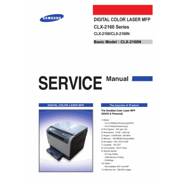 Samsung Digital-Color-Laser-MFP CLX-2160 2160N Parts and Service