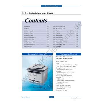 Samsung Digital-Color-Laser-MFP CLX-3170 3175 Parts Manual