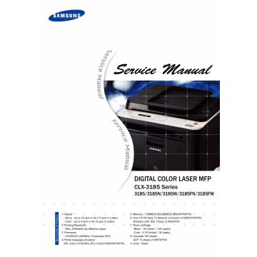 Samsung Digital-Color-Laser-MFP CLX-3185 Series N W FN FW Parts and Service Manual